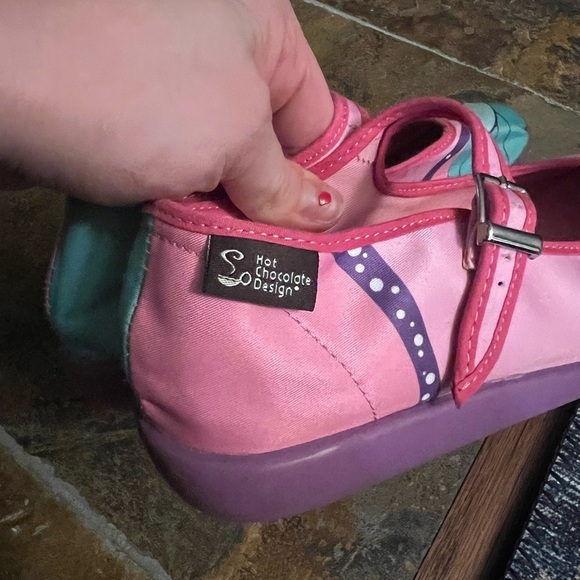 Hot Chocolate Design Mini Butterfly Mary Jane Flats Pink Green Purple Sz 33/3.5 - Picture 4 of 7
